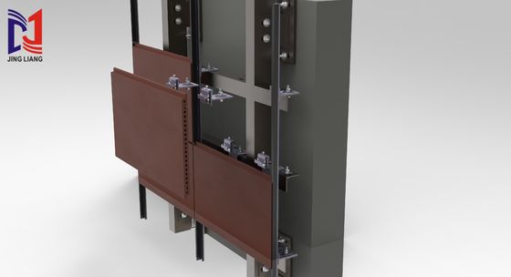 Terracotta Ventilated Facade Support System for 18mm Panels with Low Maintainance